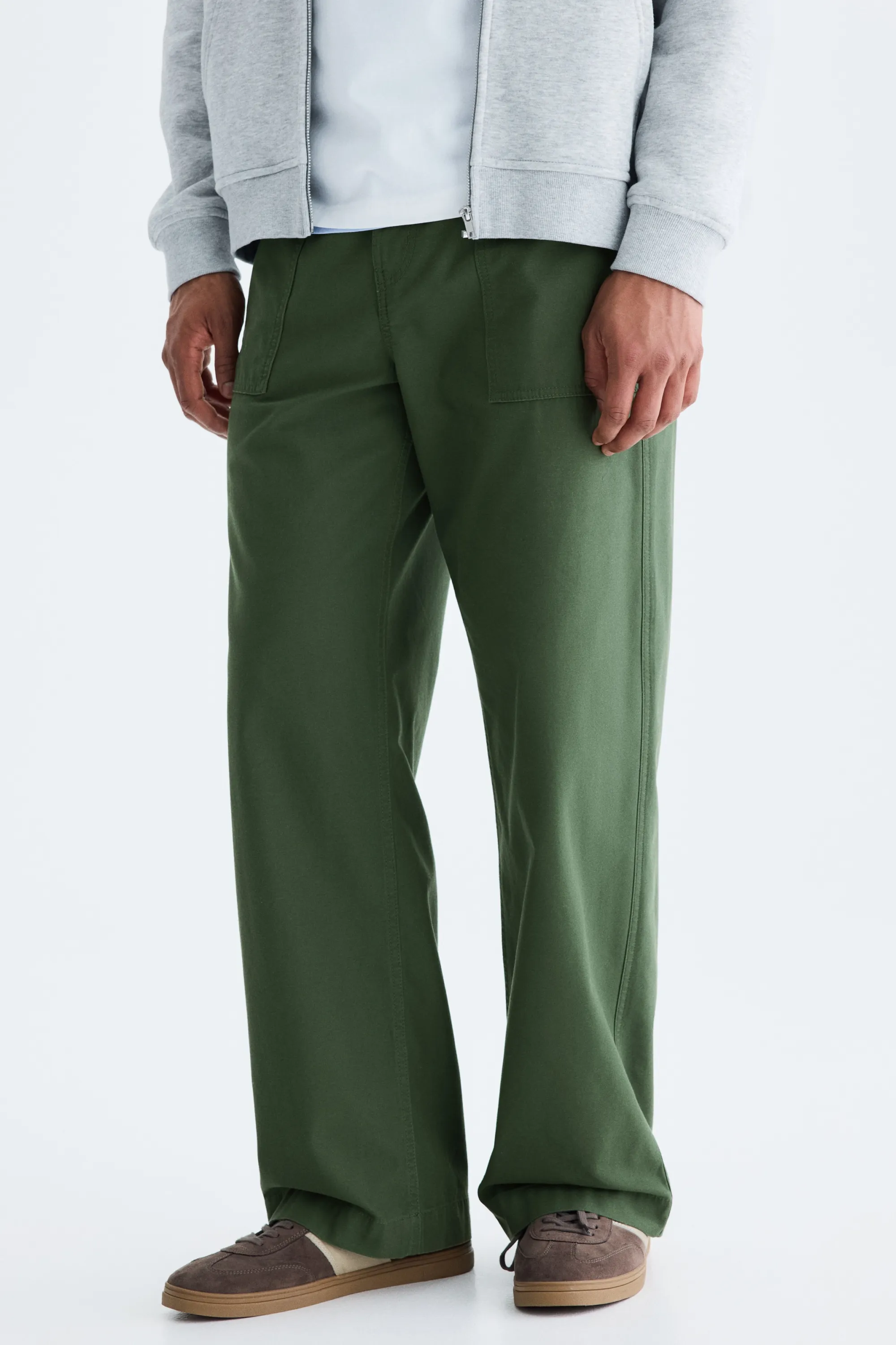 Pantalon Relaxed Fit en twill - Vert