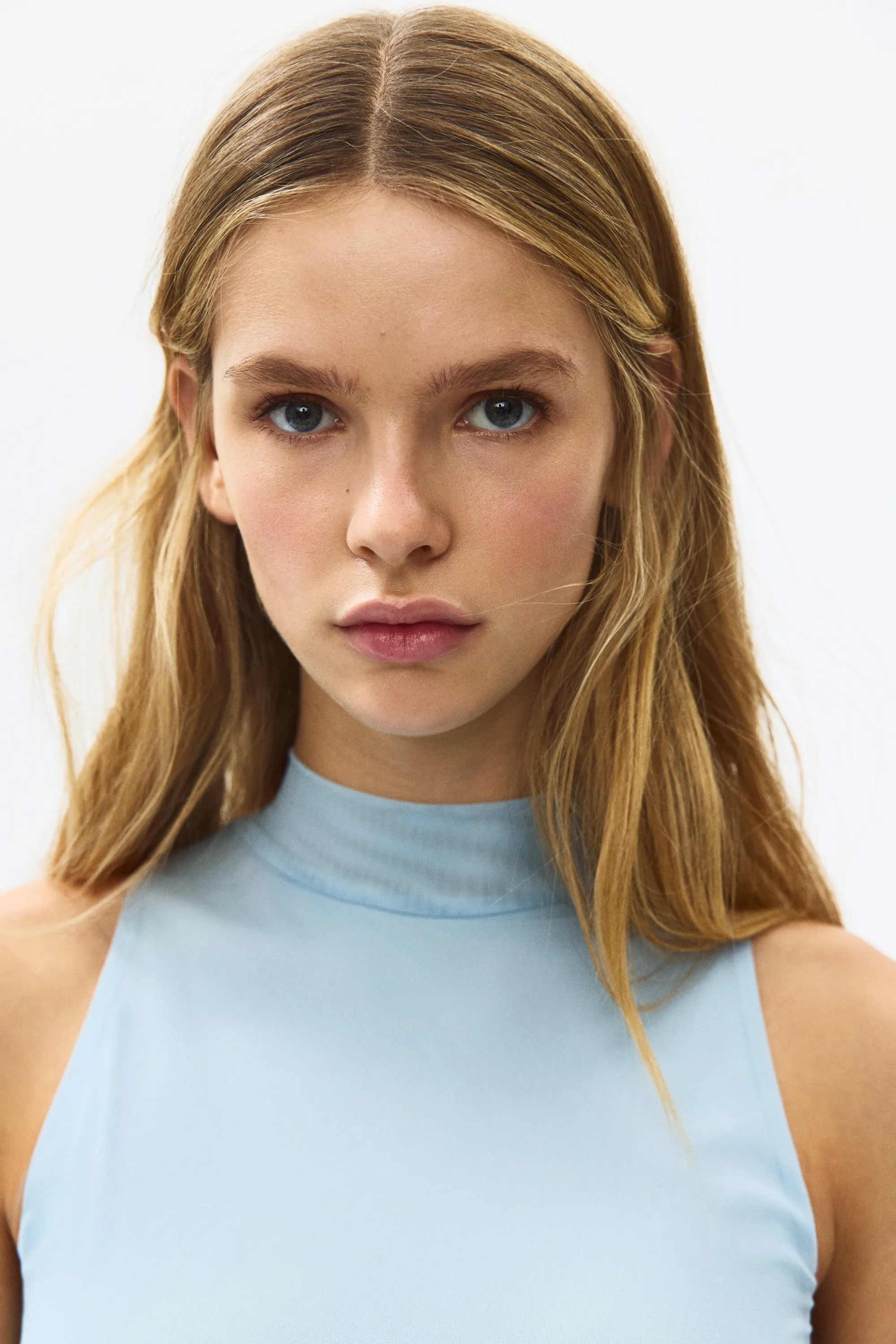 Robe en mesh à effet drapé - Bleu clair