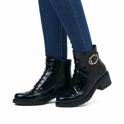 Bottines Remonte D1A72-01 Noires - Lacets Grande Pointure Femme — photo 5