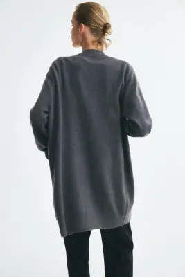 Gilet long - Gris foncé — photo 3