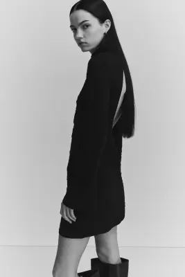 Robe à dos ouvert - Noir — photo 2