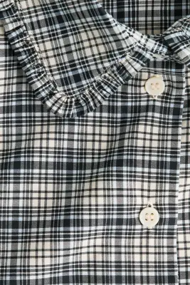 Chemise en popeline de coton - Crème/carreaux — photo 4