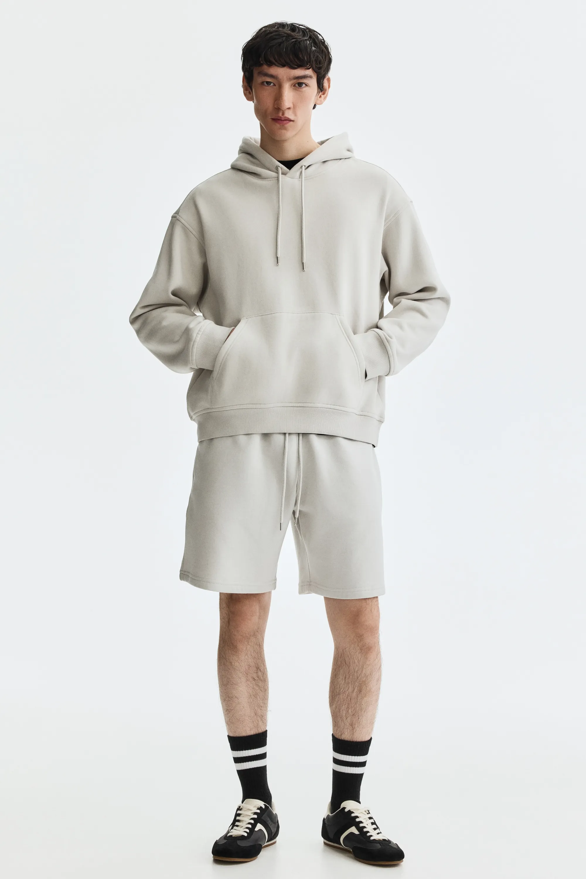 Short Regular Fit en molleton - Gris clair
