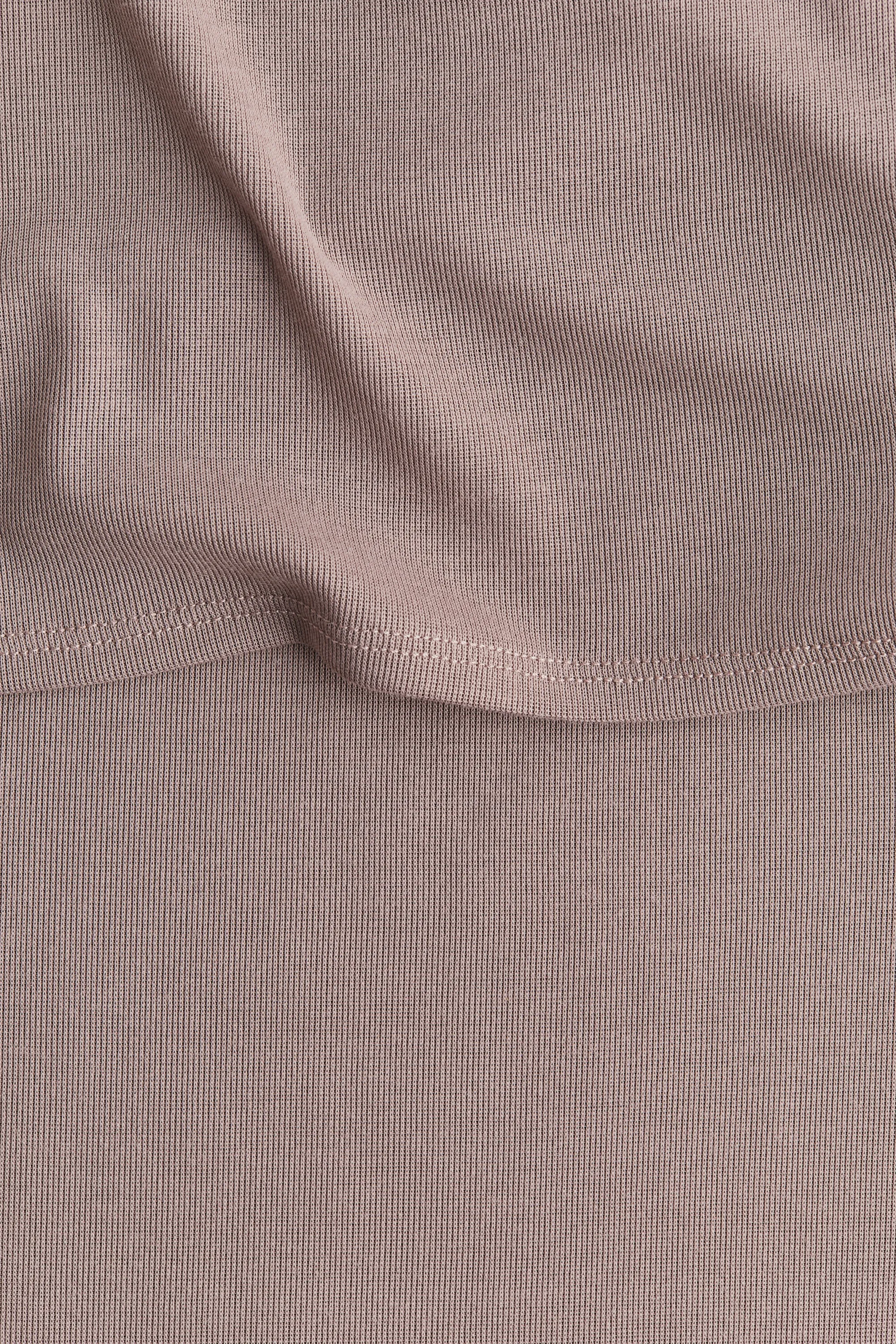 Robe épaules nues avec bord replié - Grège