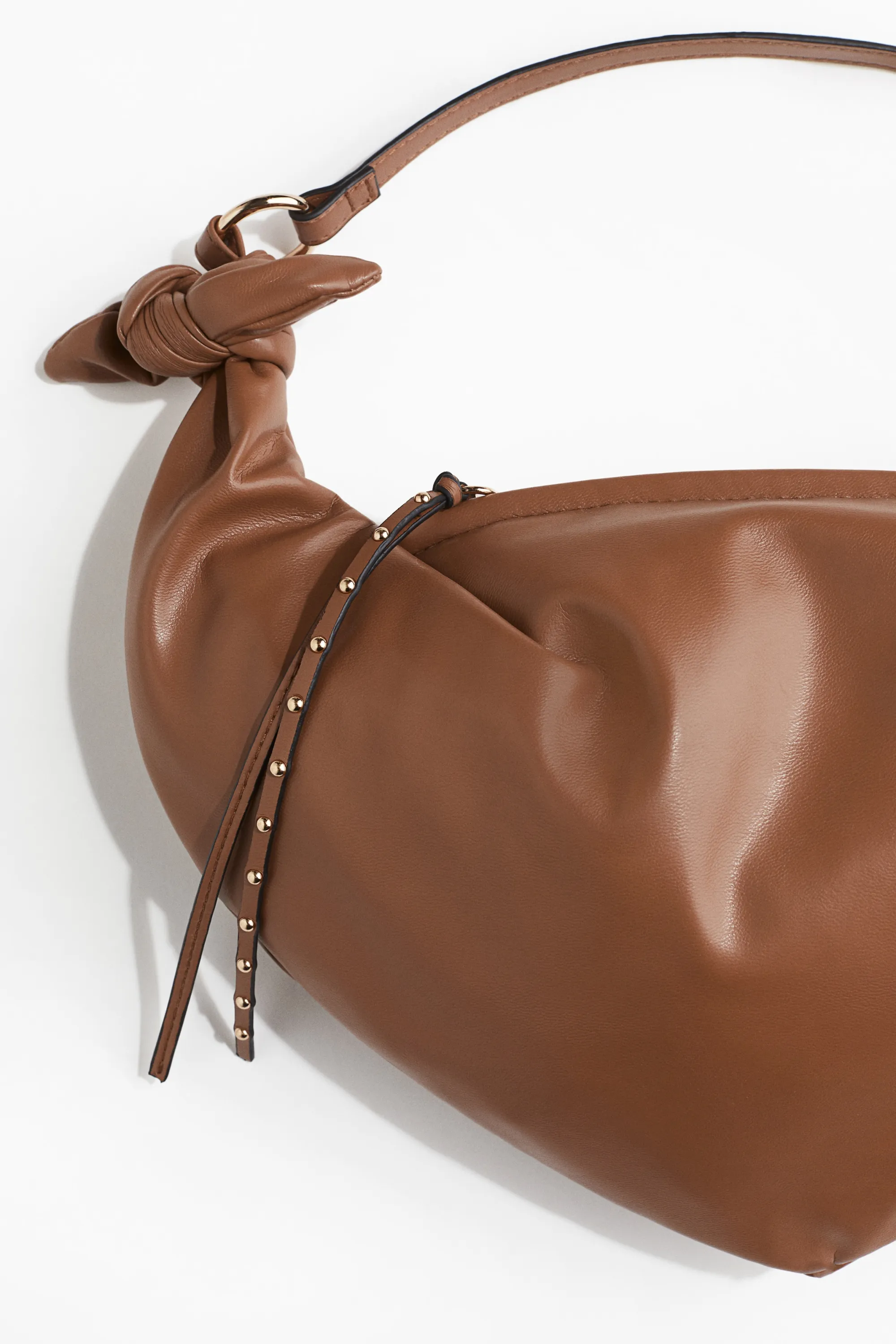 Sac bandoulière avec détails noués - Marron
