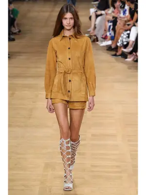 Sandales compensées FOSTER en daim beige nude à lacets Prix boutique 750€ Taille 36,5 — photo 4
