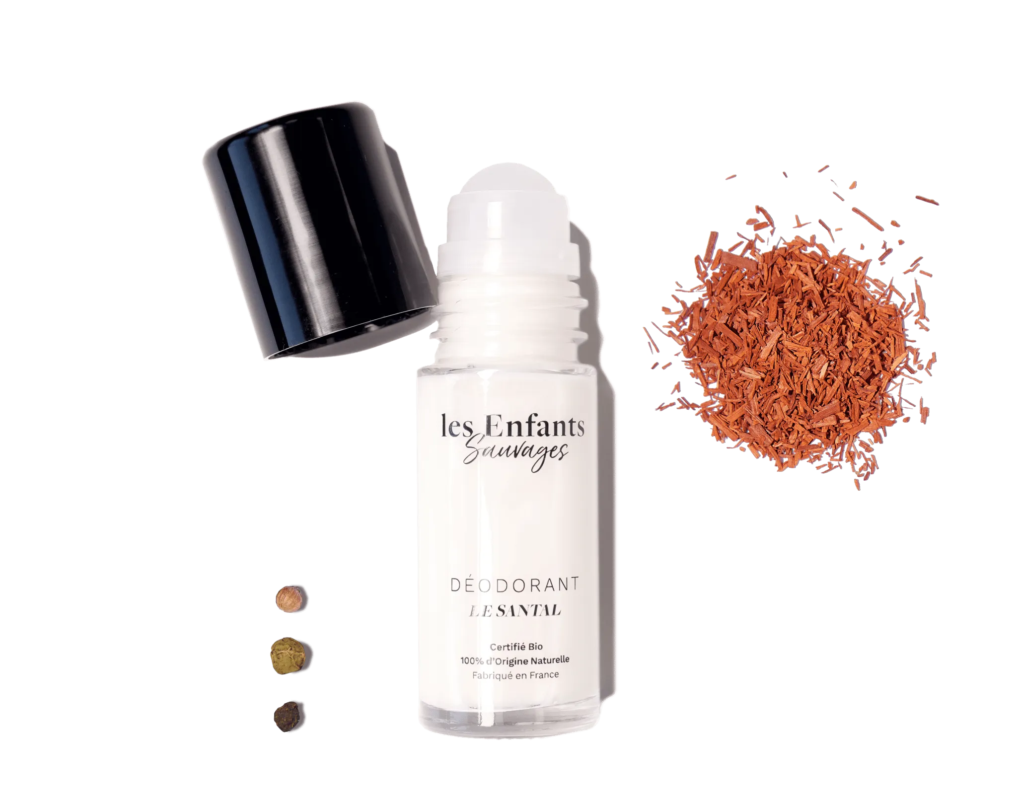 Déodorant à bille, bio et 100% naturel - Santal (boisé)