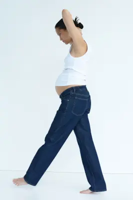 MAMA Straight Low Waist Jeans - Bleu denim foncé — photo 2
