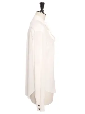Chemise lavallière noeud au col en soie blanc ivoire Prix boutique 800€ Taille 36 — photo 4