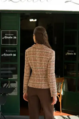 Blanche Short Coat - Brown multicolor — photo 2