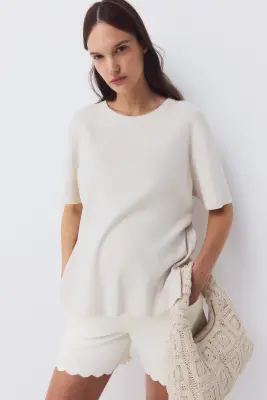 MAMA Short en denim - Blanc — photo 1