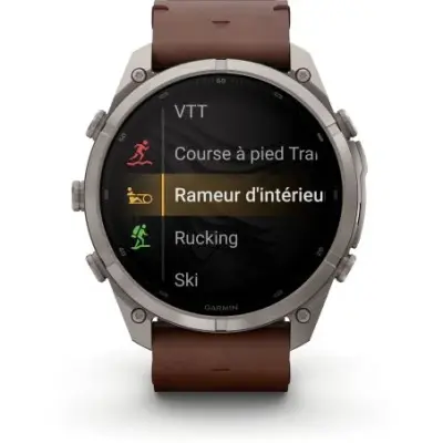 Garmin Fenix 9 Pro InReach amoled 51mm Sapphire Titane bracelet cuir noisette 010-04337-41 — photo 2