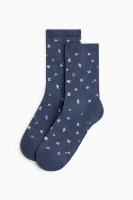 Lot de 7 paires de chaussettes - Crème/fleuri — photo 1