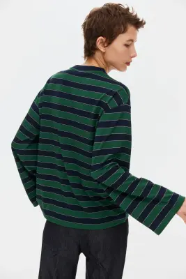 Top avec poche - Bleu marine/rayé — photo 3