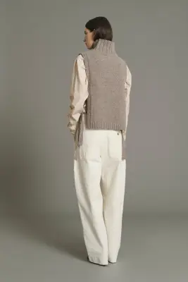 PULL OR BEIGE/GRIS — photo 2
