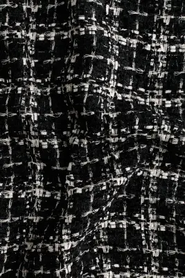 Robe en maille bouclette avec fente goutte d'eau - Noir/carreaux — photo 4