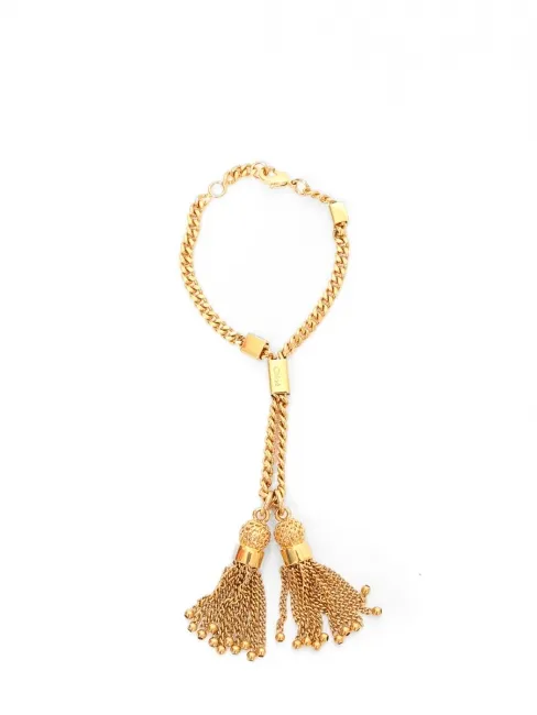 Bracelet LYNN chaîne et pompon en laiton doré Prix boutique 400€