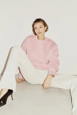 Sweat en coton - Rose — photo 2