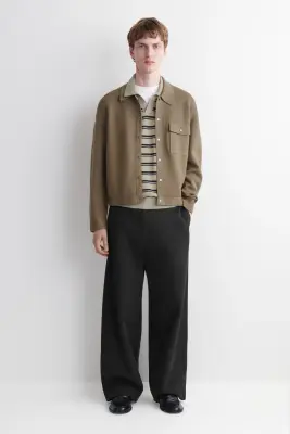 POLO EN MAILLE DE LIN - BEIGE / BRUN / RAYURES — photo 1