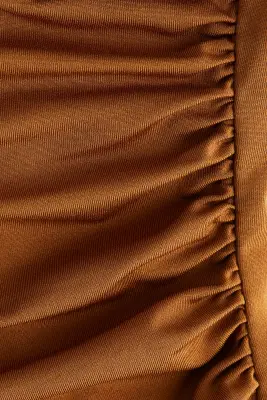 Robe en jersey à effet drapé - Marron