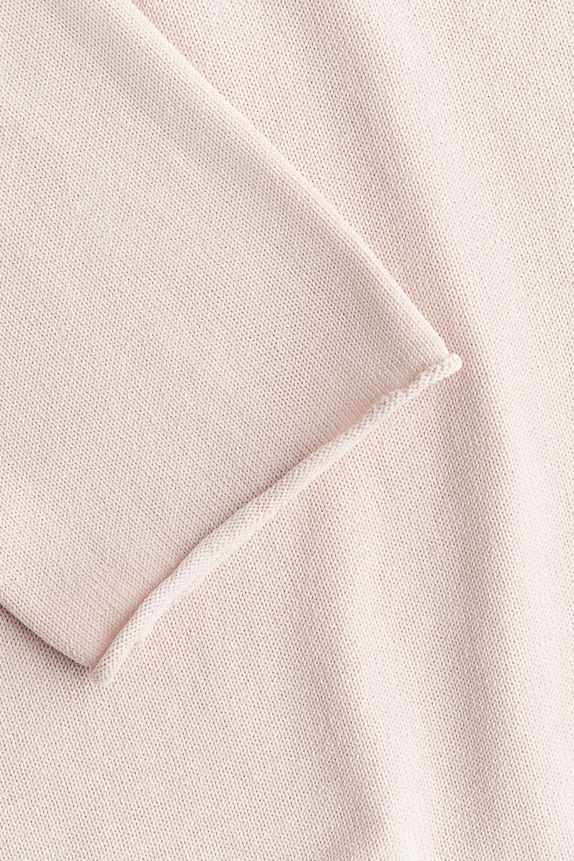 Pull à bords roulottés - Rose poudré