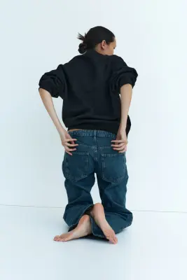 MAMA Wide Low Waist Jeans - Bleu denim foncé — photo 3