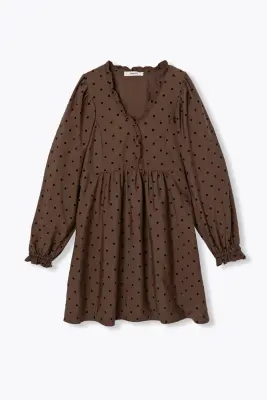 Robe courte à pois Femme