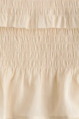Top à corsage smocké - Beige clair — photo 3