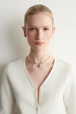 CARDIGAN EN MAILLE JACQUARD - CRÈME — photo 3