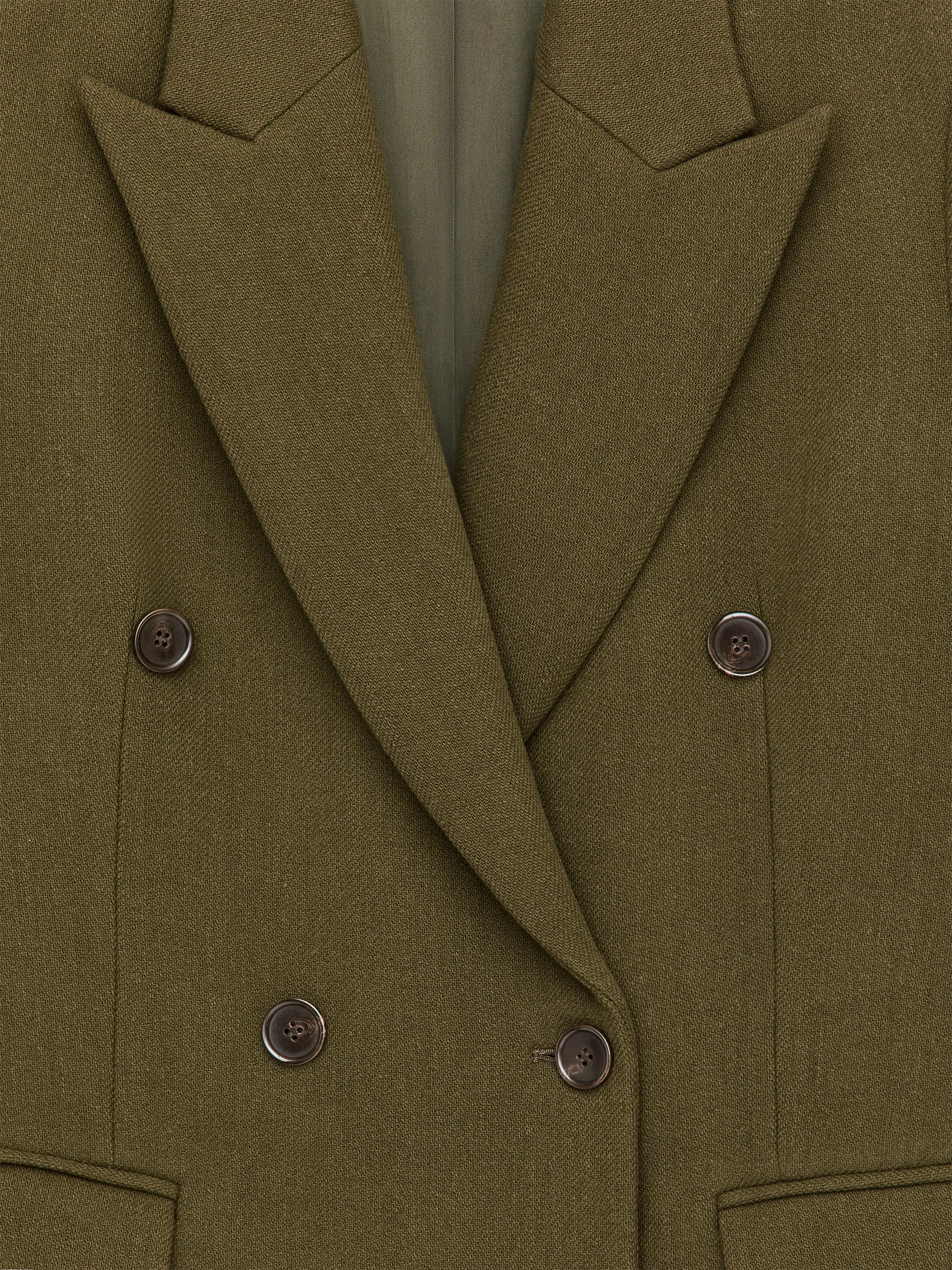 Manteau tailleur en laine mélangée - Vert foncé