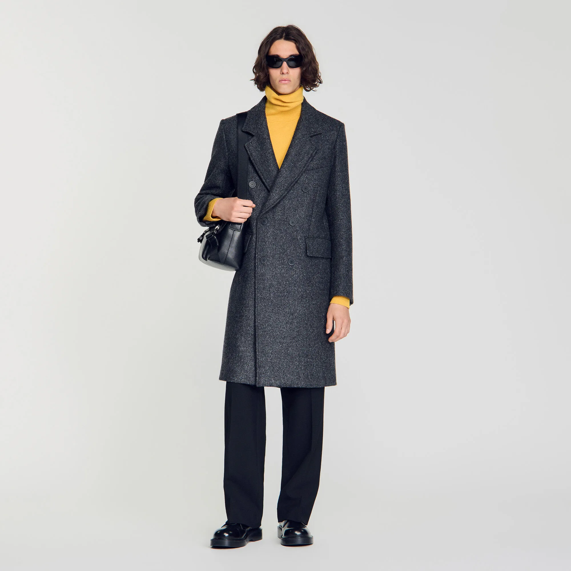 Manteau croisé en laine vierge