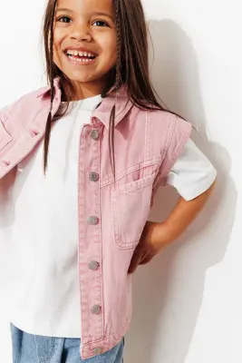 Veste jean color LEONIE enfant — photo 5