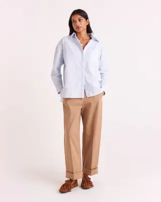 Chemise Hector rayures bleu ciel — photo 3