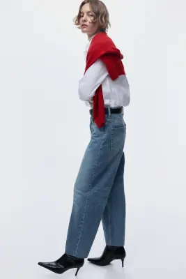 Barrel High Ankle Jeans - Bleu denim — photo 3