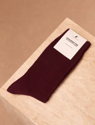 Chaussettes nid d'abeille - Bordeaux — photo 1