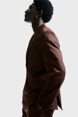 Veste Regular Fit à fermeture droite - Marron foncé — photo 4