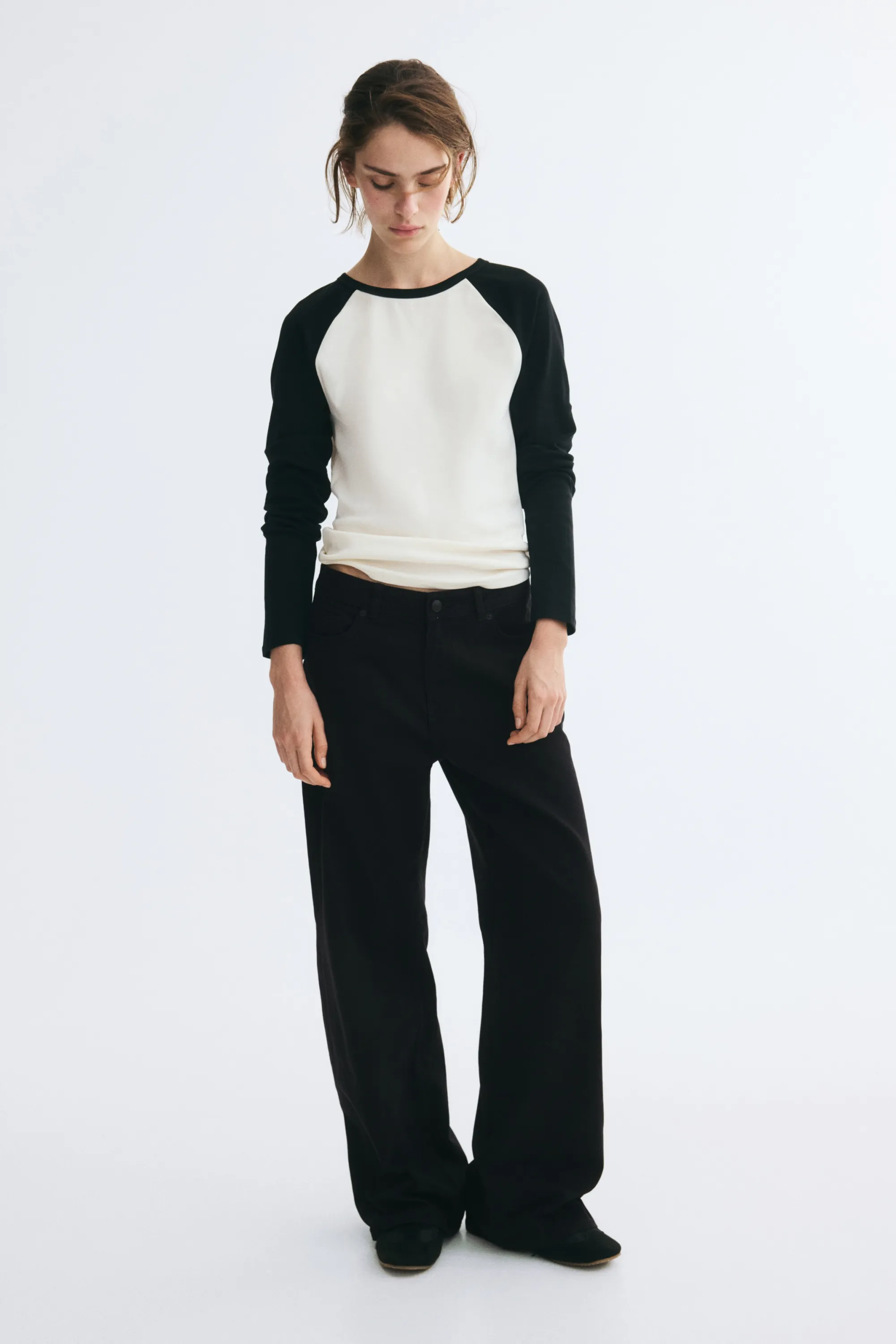 Pantalon baggy en twill de coton - Noir
