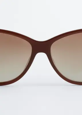 Lunettes de soleil à monture ovale - Marron Clair — photo 3