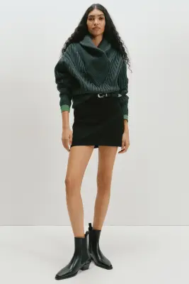 Bottines en cuir - Noir — photo 1