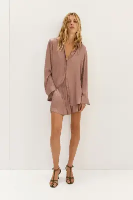 Chemise oversize - Taupe — photo 1