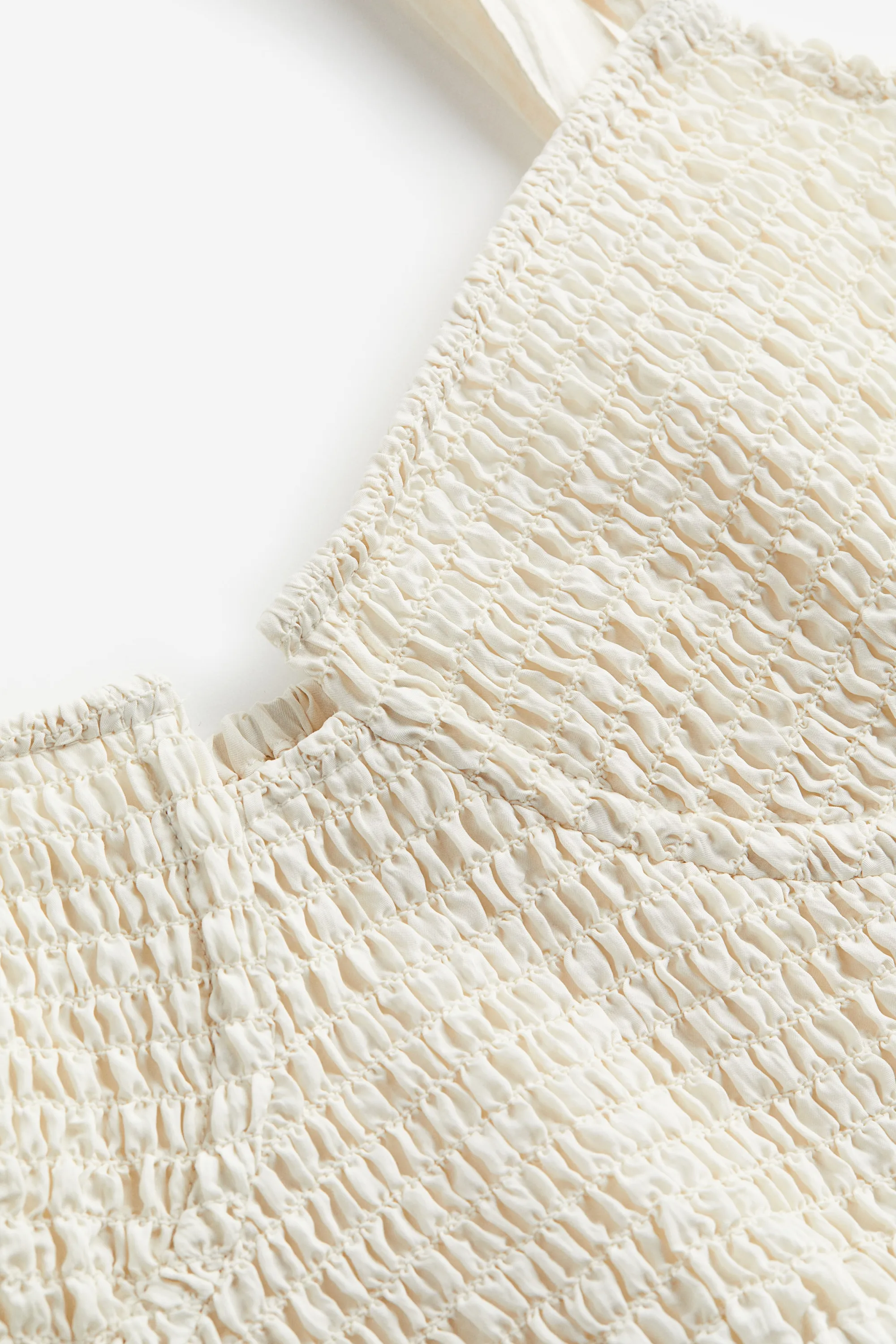 Crop top smocké - Crème
