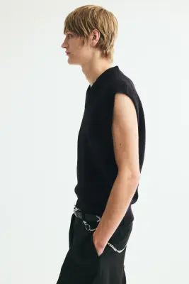 Pull sans manches Relaxed Fit - Noir — photo 3