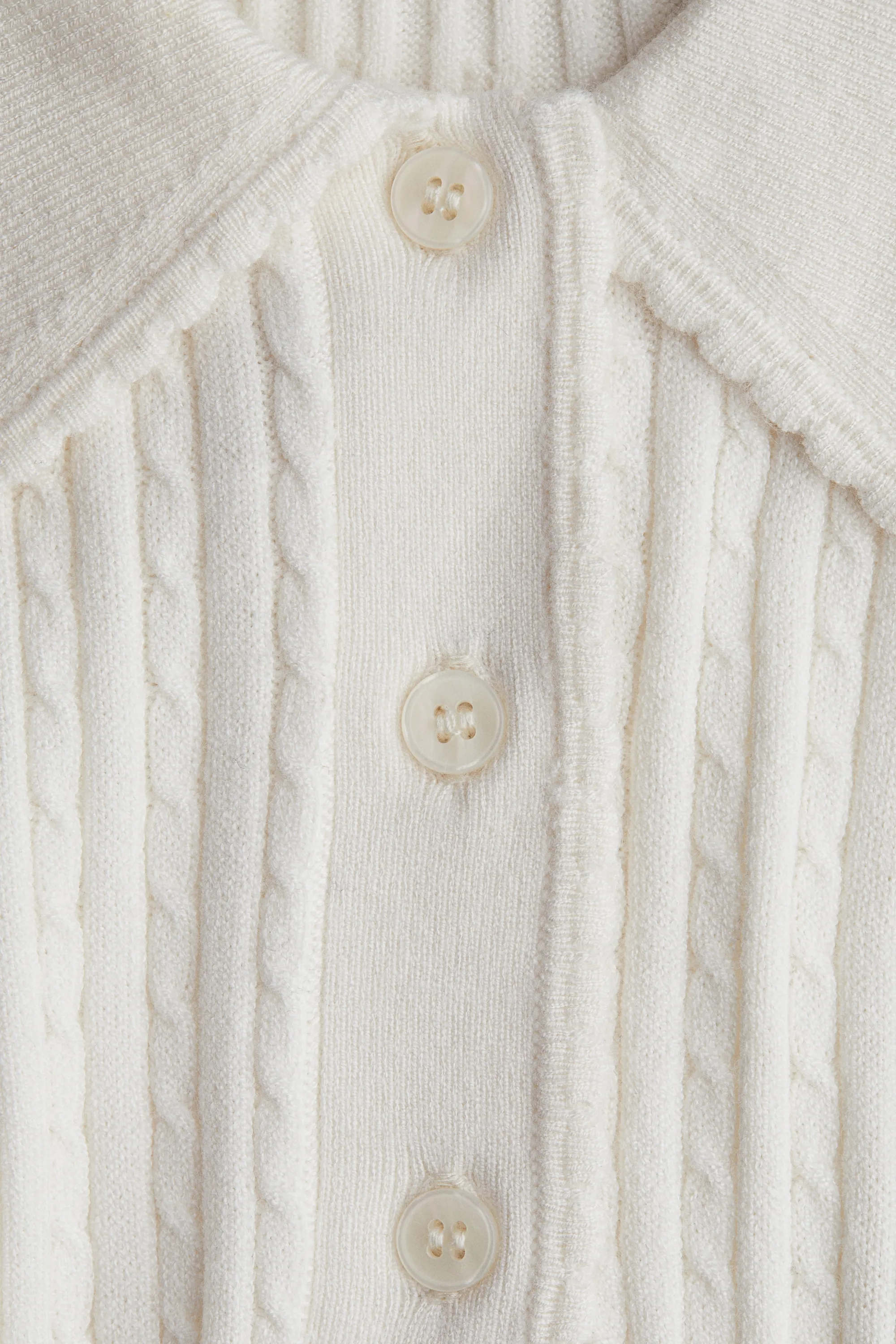 Polo en maille torsadée - Crème