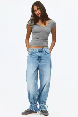 Top en viscose avec dentelle - Gris chiné — photo 2