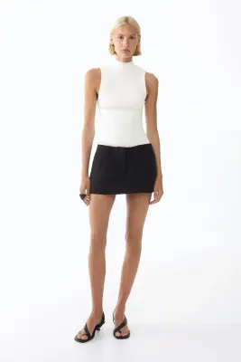 Top à col cheminée en viscose - Blanc — photo 2