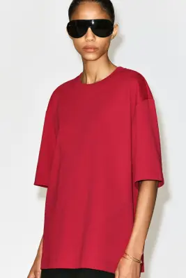 T-SHIRT OVERSIZE - ROUGE — photo 3