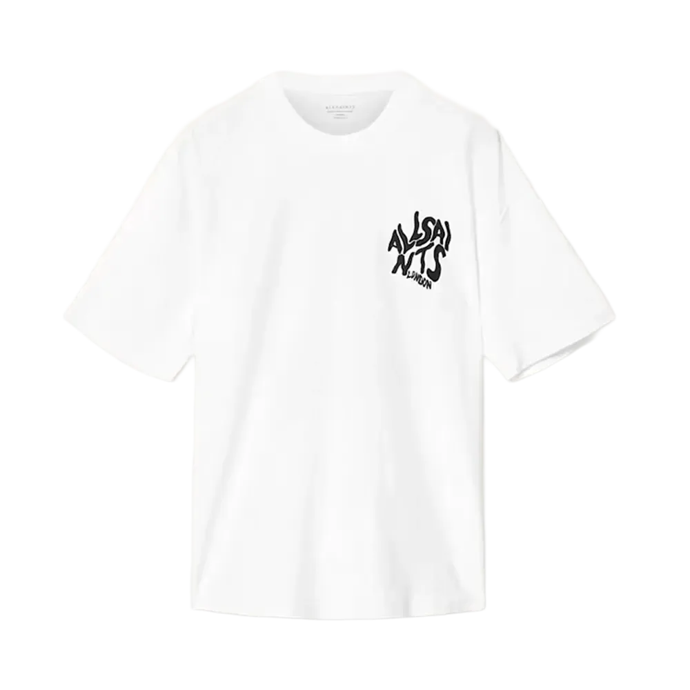 ALLSAINTS Orlando Logo Print Oversized T-Shirt Ashen White