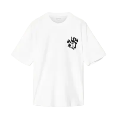 ALLSAINTS Orlando Logo Print Oversized T-Shirt Ashen White — photo 1