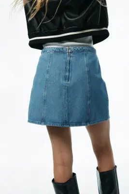 Minijupe trapèze - Bleu denim — photo 1