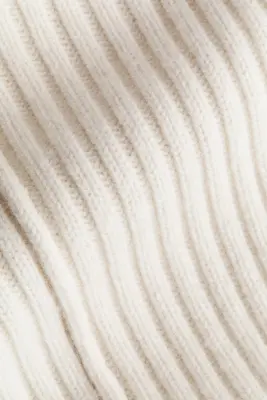 Pull sans manches en maille de laine côtelée - Blanc — photo 4
